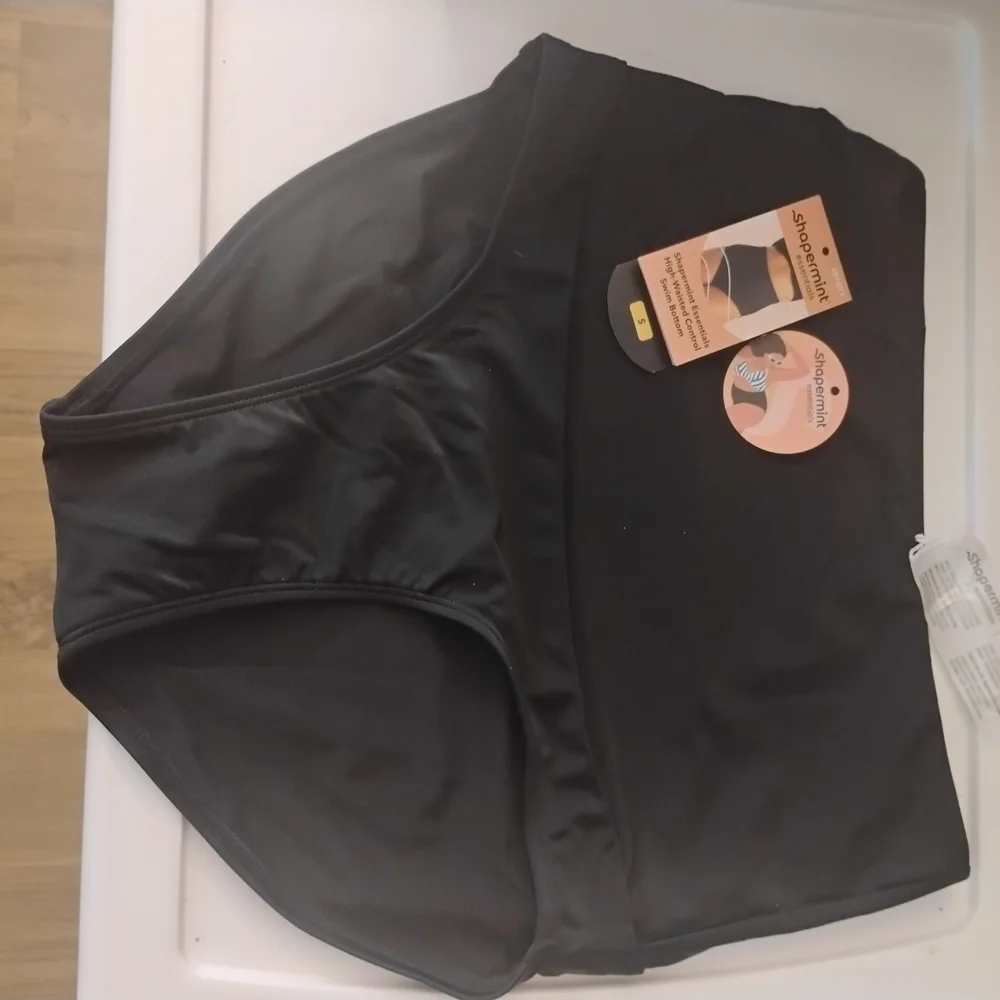 High-Waisted Tummy Control Bikini Bottom - Black - Picture 2 of 11